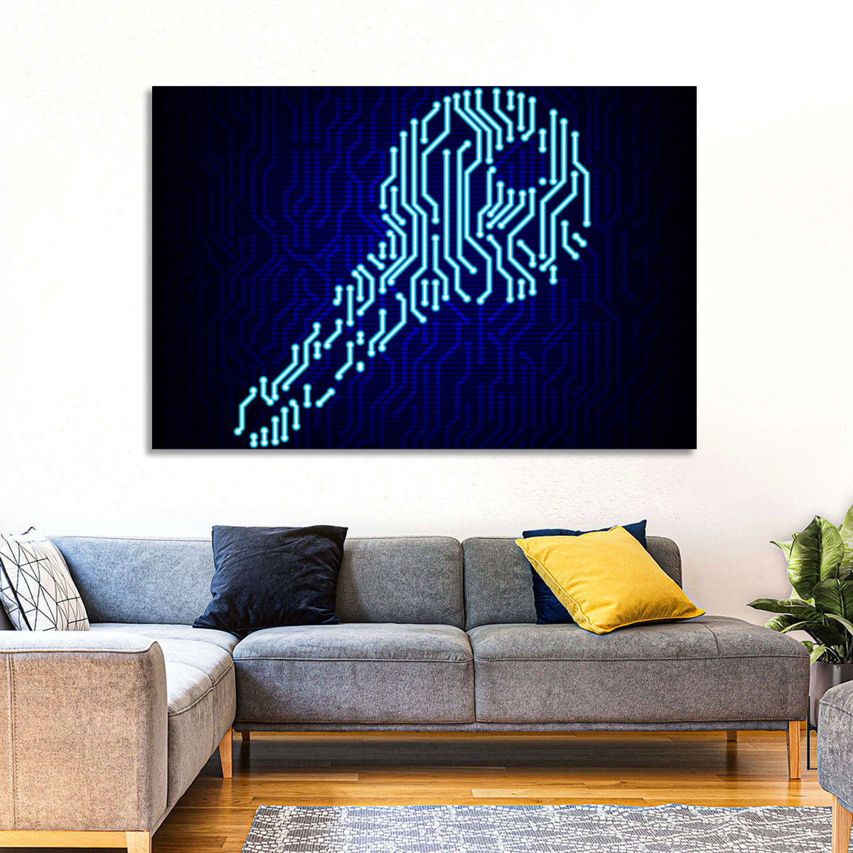 Digital Key Concept Wall Art in a room, landscape