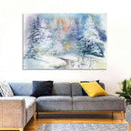 Winding Winter Stream Watercolor Wall Art