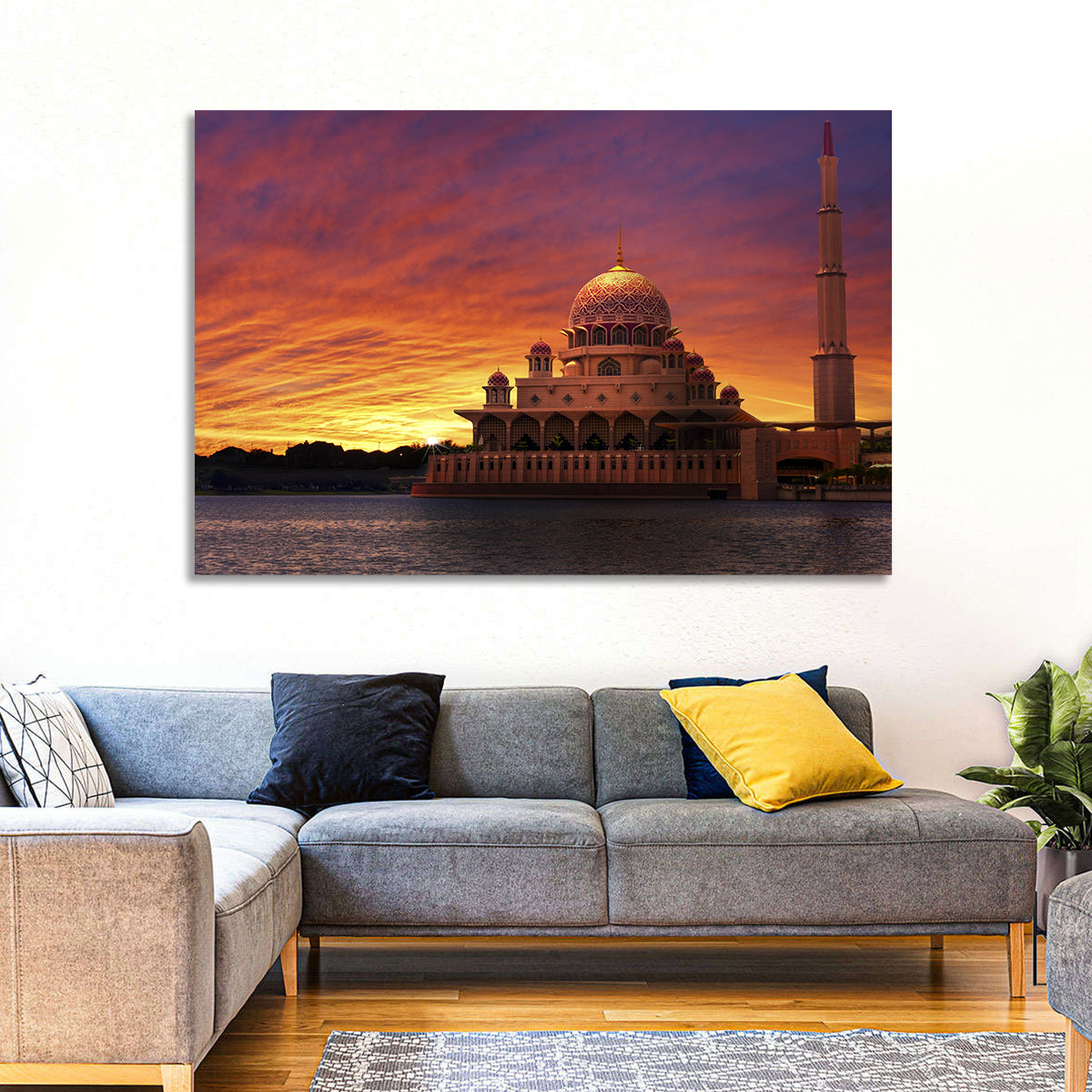 Putra Mosque at Sunset Wall Art in a room, landscape