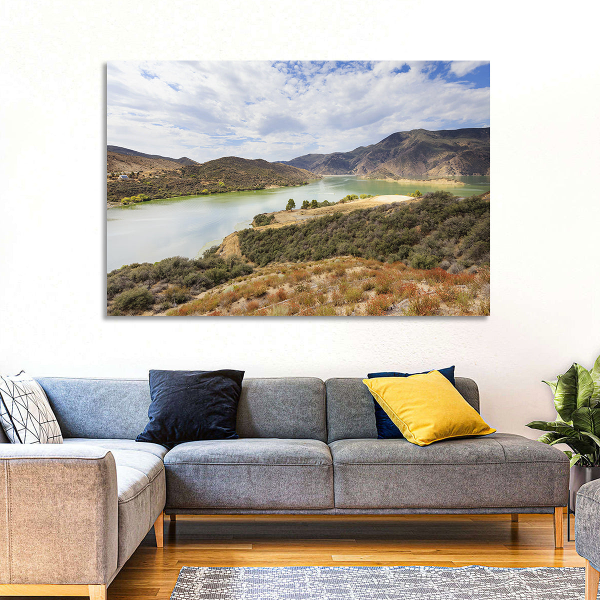 Pyramid Lake Vista Wall Art in a room, landscape