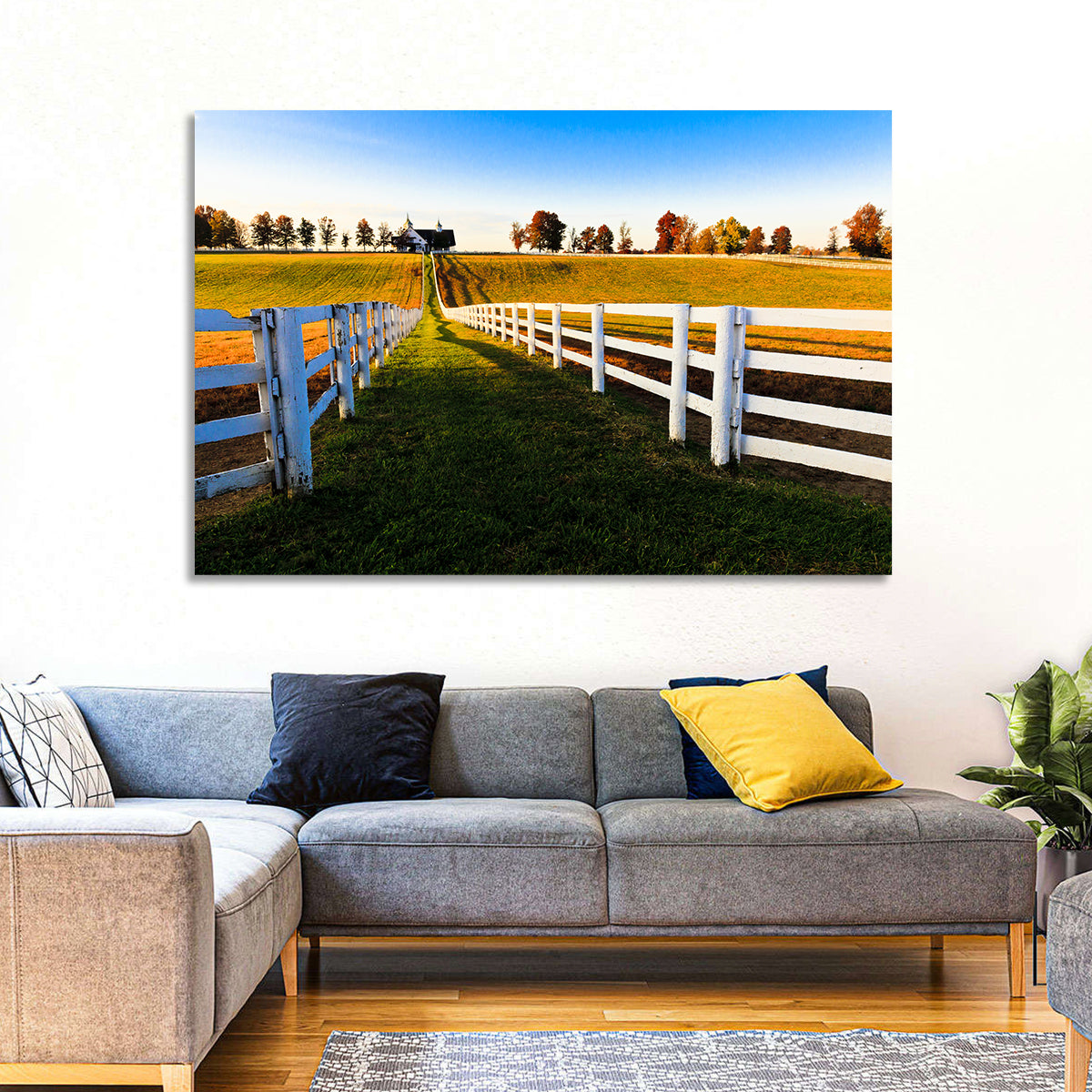 Kentucky Horse Farm at Golden Hour Wall Art