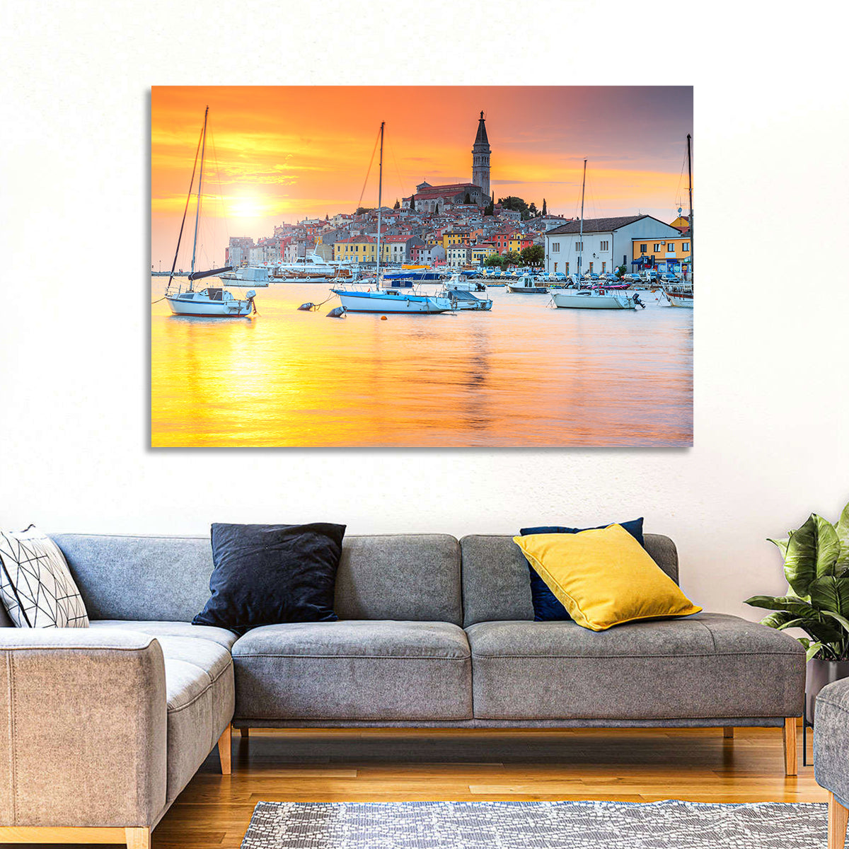 Rovinj Harbor at Sunset Wall Art