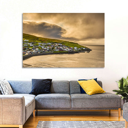 Coastal Village at Golden Hour Wall Art