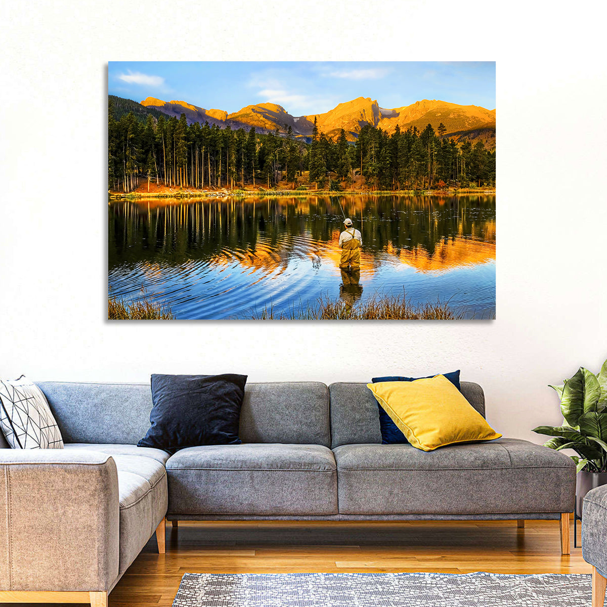 Sunrise Fishing at Sprague Lake Wall Art