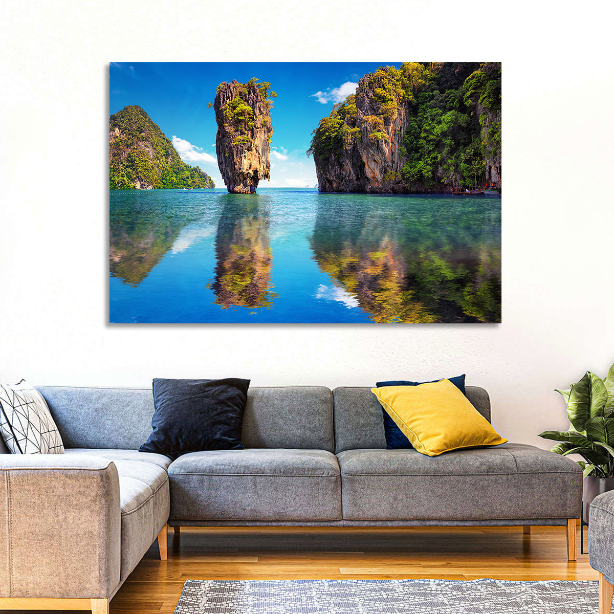 Ko Tapu Limestone Stack, Phang Nga Wall Art in a room, landscape