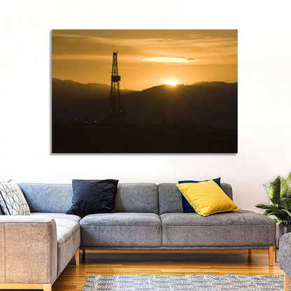 Sunrise Over Drilling Rig Wall Art