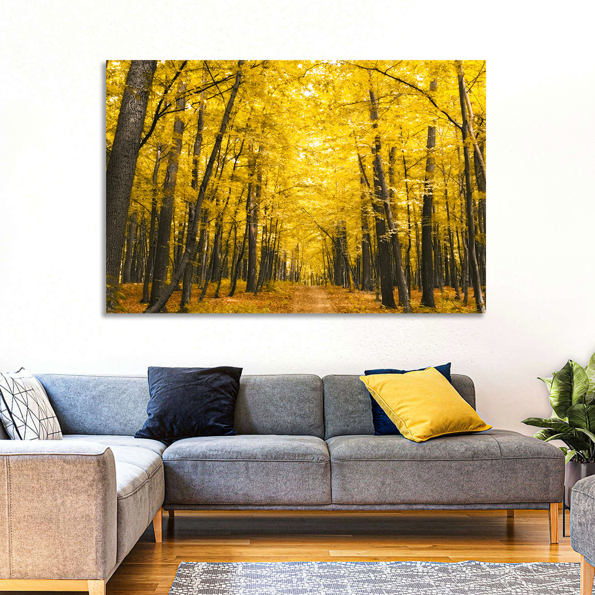 Yellow Autumn Forest Wall Art