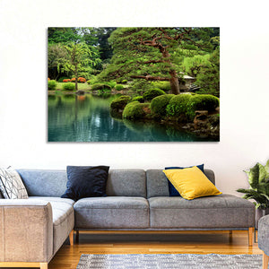 Pond & Bonzai Trees Wall Art