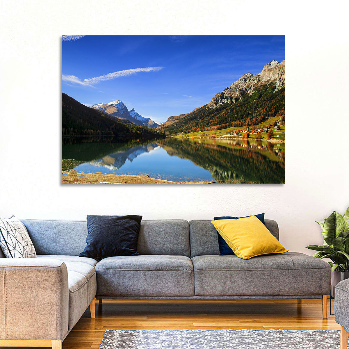 Lake Sils Morning Reflection Wall Art