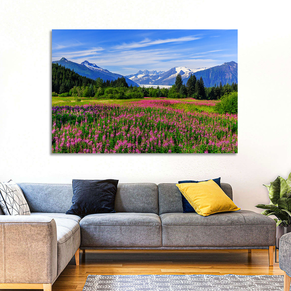 Juneau Meadow with Mendenhall Glacier Wall Art