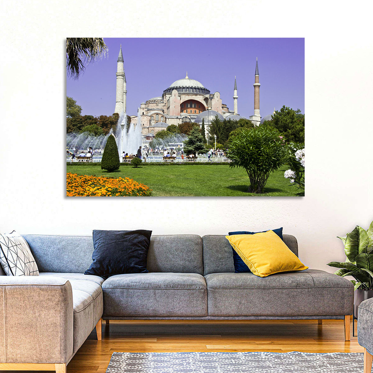 Hagia Sophia Fountain Gardens Istanbul Wall Art in a room, landscape