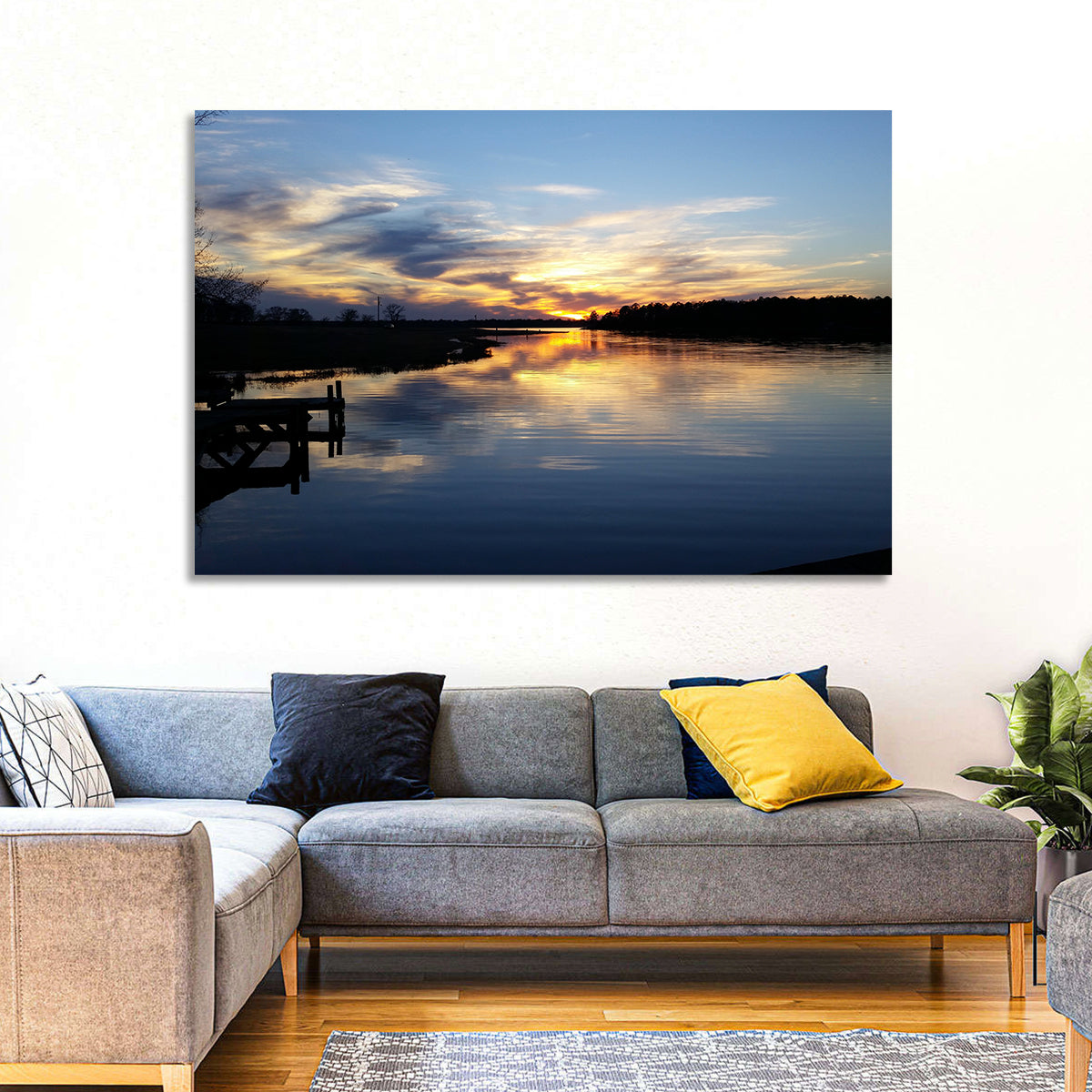 Lake Palestine Pier at Sunset Wall Art