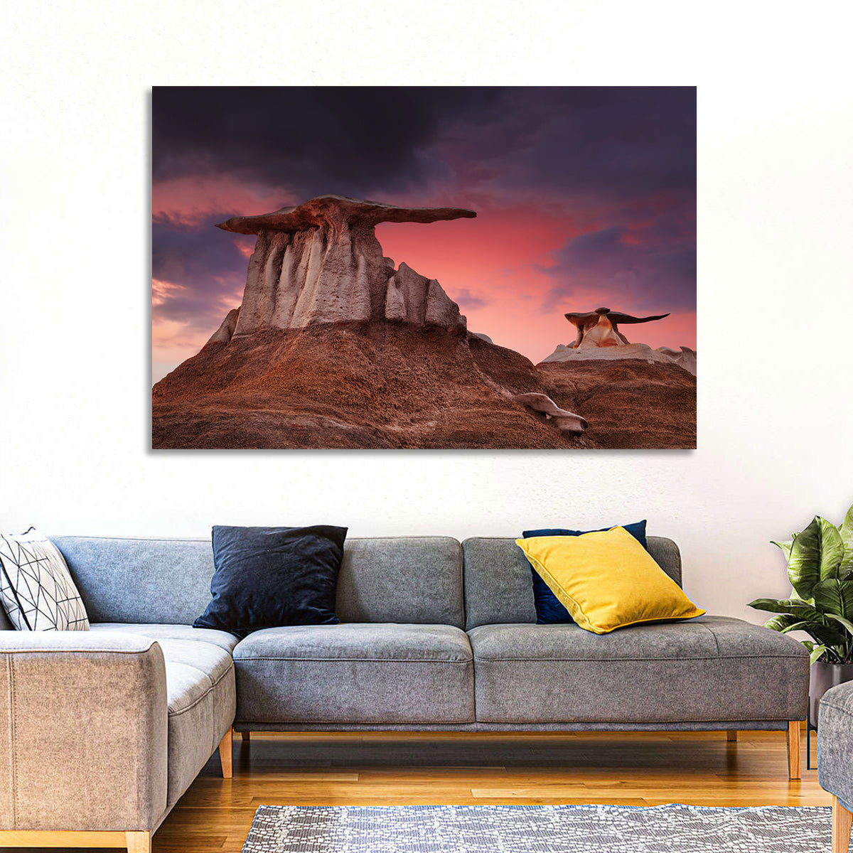 Wings Formation, Bisti Hoodoos Wall Art in a room, landscape