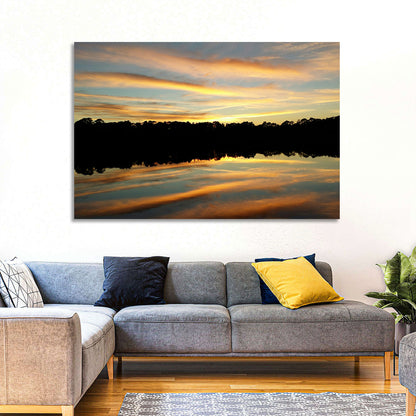 Lake Charles Golden Sunset Wall Art