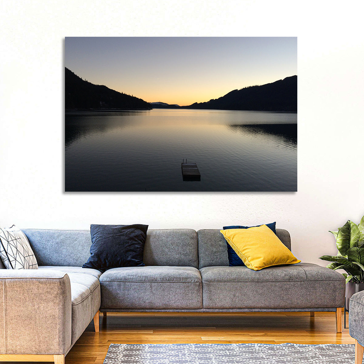 Lake Cushman Dock at Dusk Wall Art