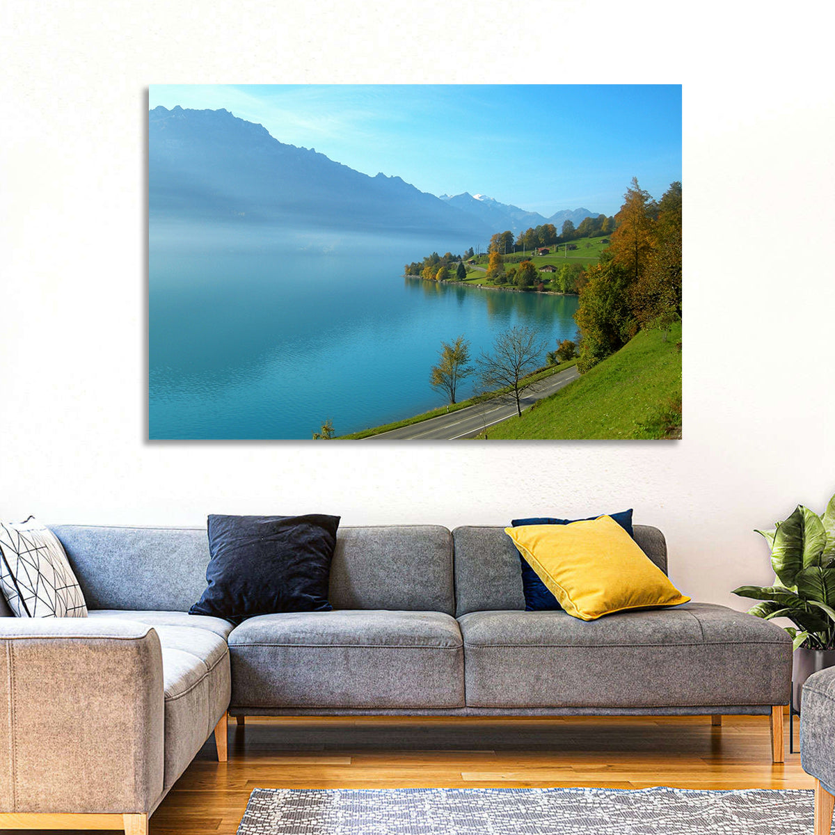 Lake Brienz Misty Shoreline Wall Art