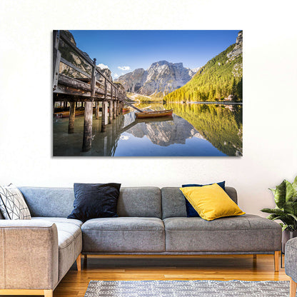 Lago Di Braies Pier Wall Art