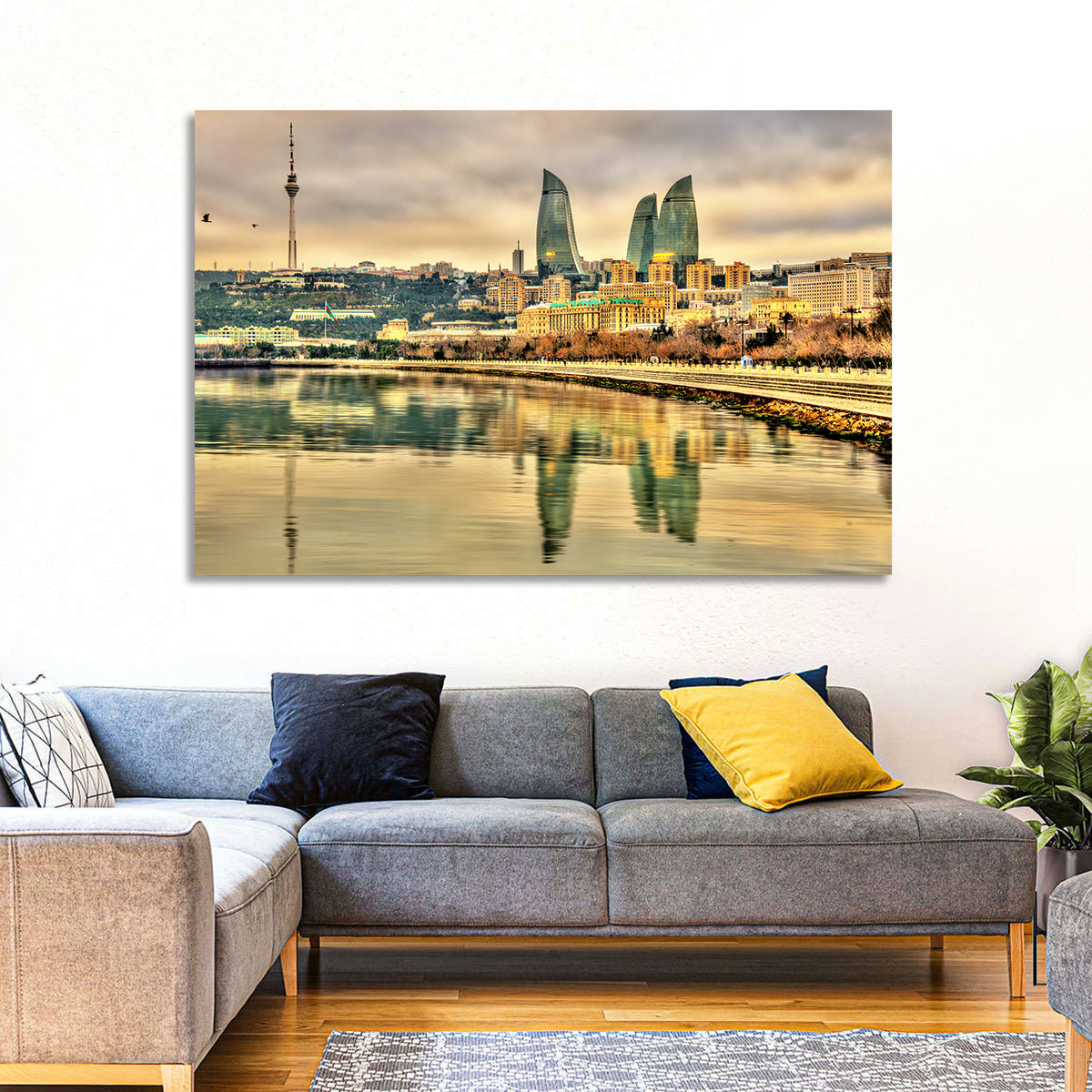 Baku Reflection Wall Art in a room, landscape