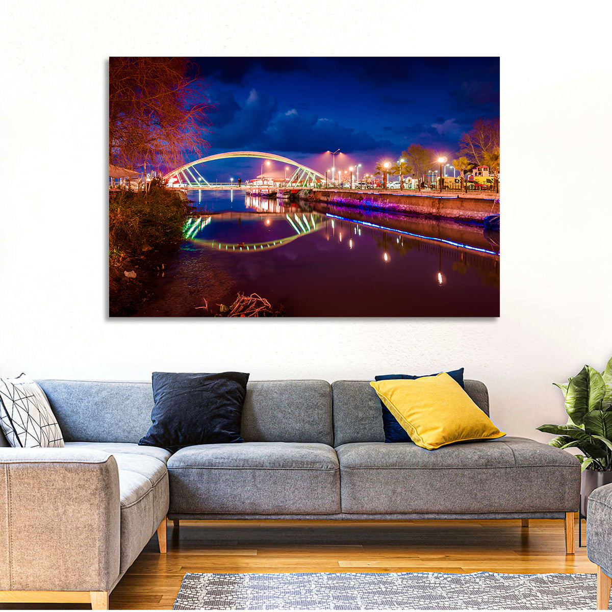Lovers Bridge Nightscape Wall Art