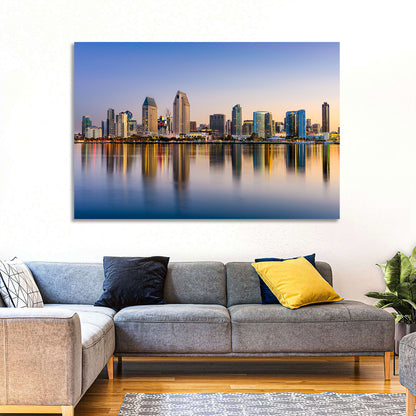 San Diego Skyline at Golden Dusk Wall Art