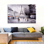 Paris Street with Eiffel Tower Wall Art