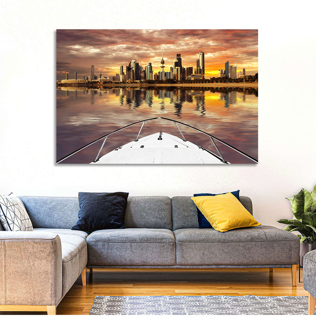 Kuwait City Skyline at Dusk Wall Art