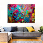 Vibrant Impasto Color Burst Abstract Wall Art