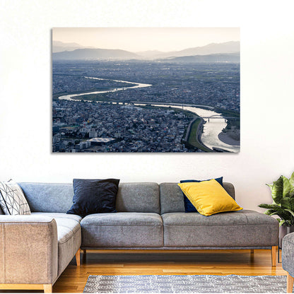 Gifu Aerial River View Wall Art