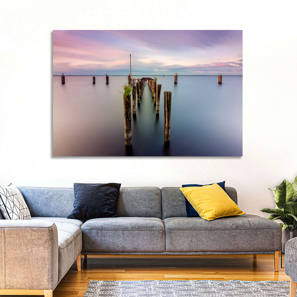 Lake Monroe Pier at Dusk Wall Art