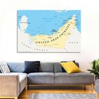 UAE Political Map Wall Art