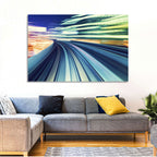 Curved Monorail Light Trails Wall Art