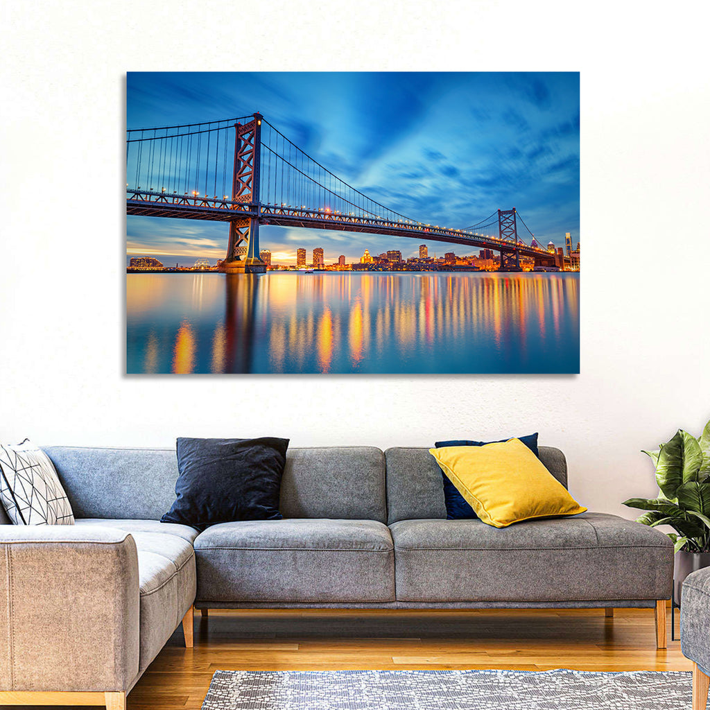 Benjamin Franklin Bridge Twilight Wall Art