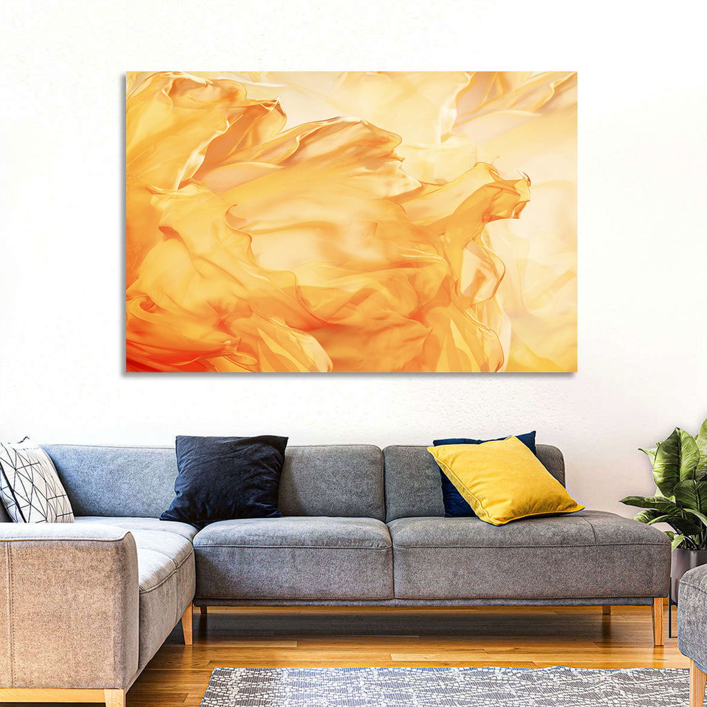 Golden Waving Cloth Abstract Wall Art