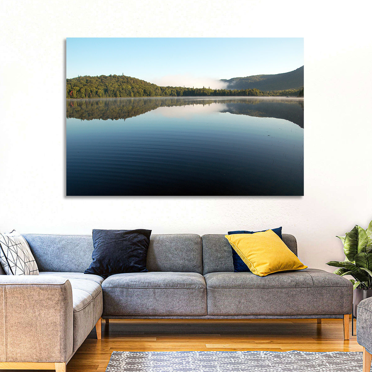 Lake Monroe Morning Reflection Wall Art in a room, landscape