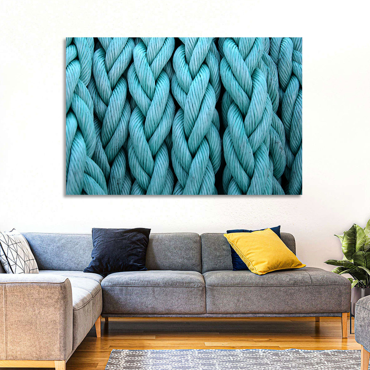 Turquoise Nautical Rope Close-up Wall Art