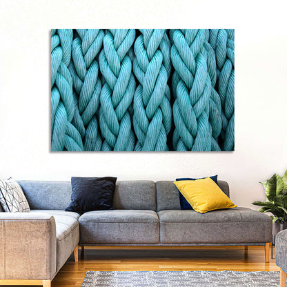 Turquoise Nautical Rope Close-up Wall Art