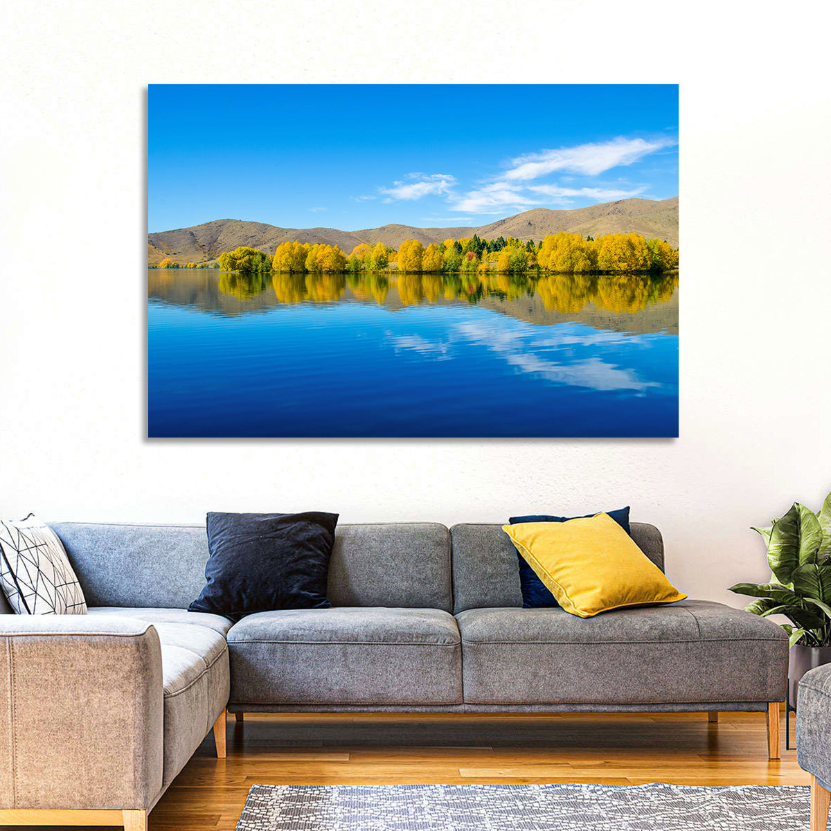 Lake Ruataniwha Wall Art in a room, landscape