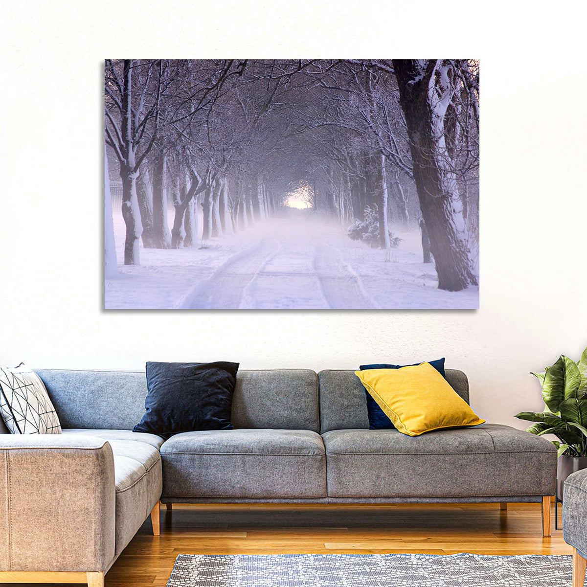 Kuressaare Park Snowy Path Wall Art