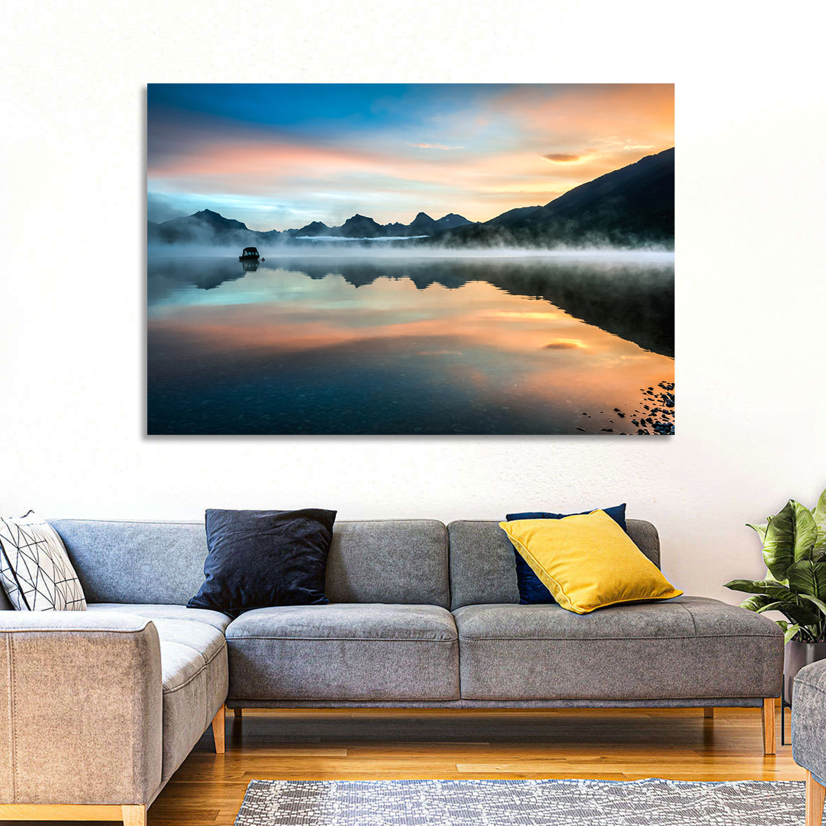 Lake Mcdonald Dawn Mist Wall Art