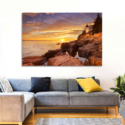 Bass Harbor Head Light at Sunset Wall Art