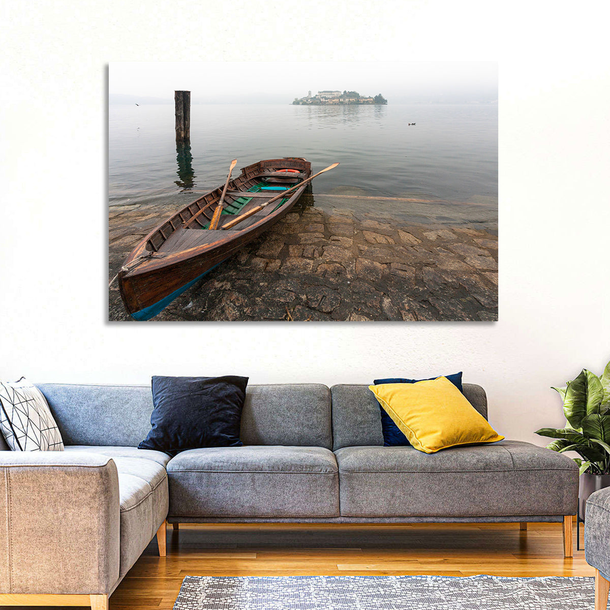 Rowboat on Lake Orta Wall Art