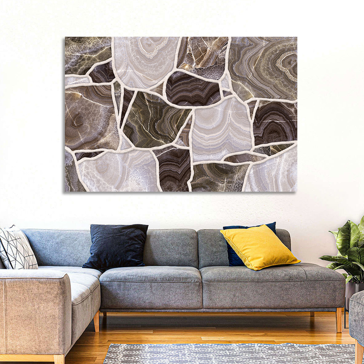 Banded Stone Mosaic Wall Art