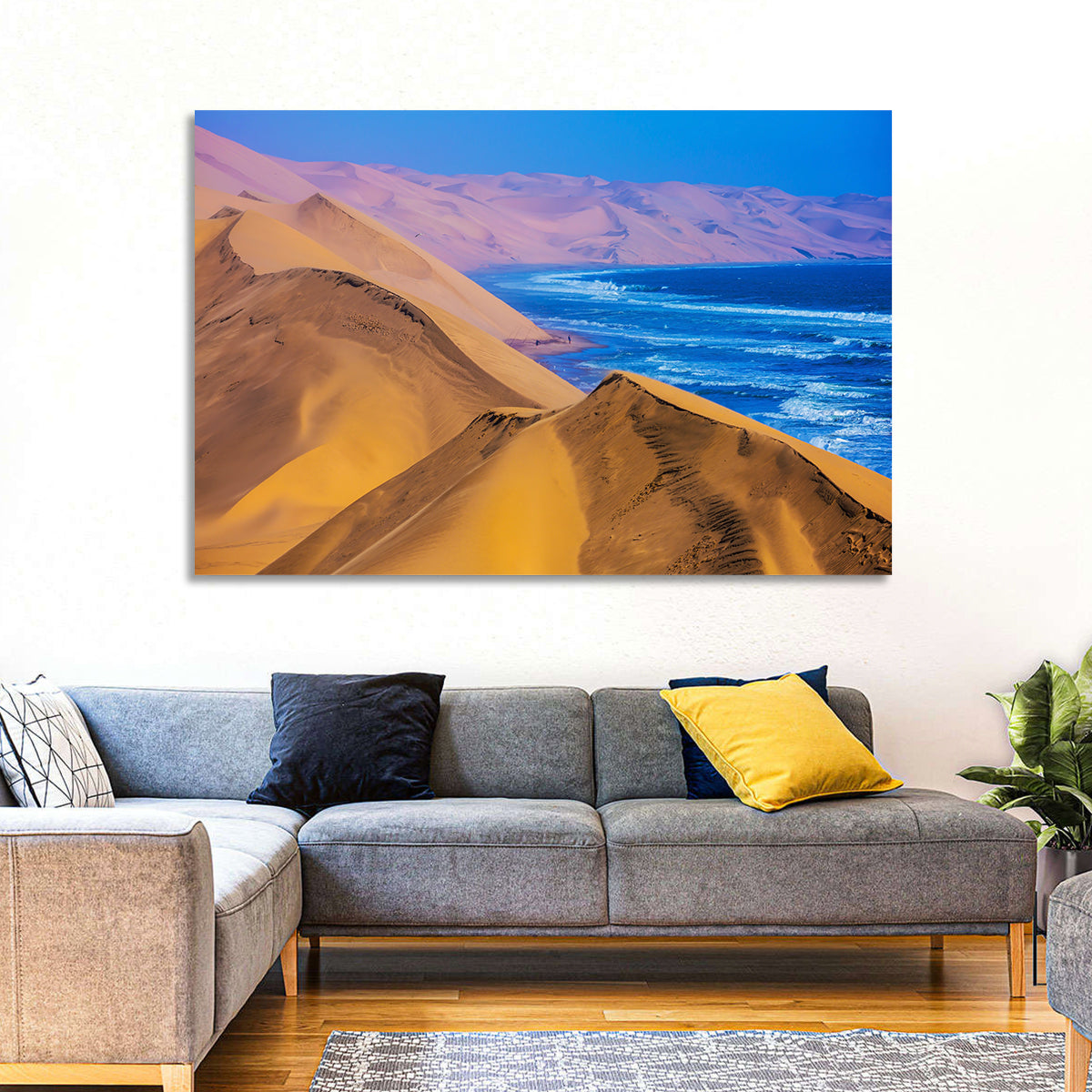 Sandwich Harbour Dunes Meet the Atlantic Wall Art in a room, landscape