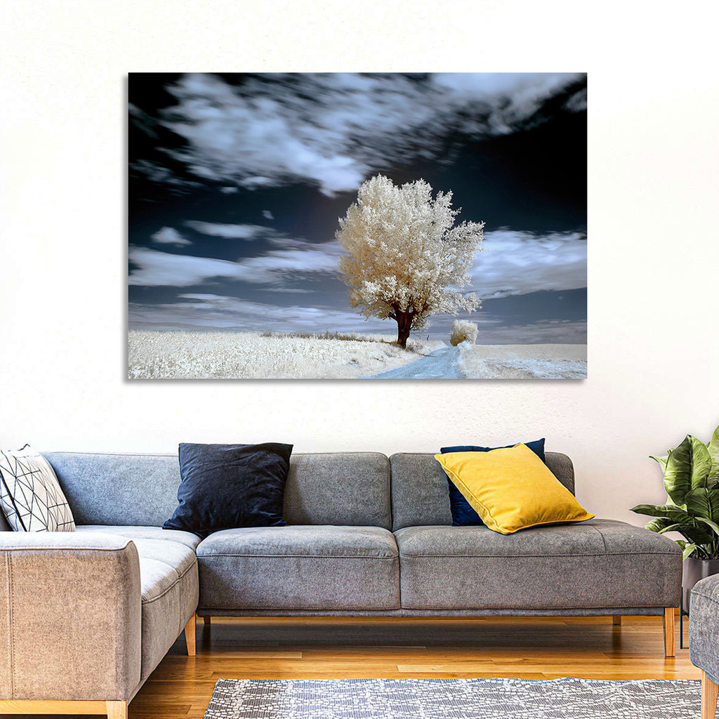 Infrared Winter Willow Tree Wall Art