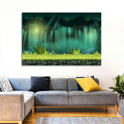 Digital Forest Landscape Wall Art