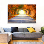 Golden Autumn Tree Tunnel Wall Art