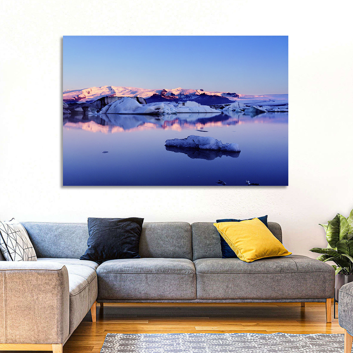 Jokulsarlon Glacier Lagoon Wall Art in a room, landscape