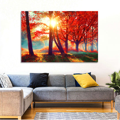 Autumn Park Sunrise Wall Art