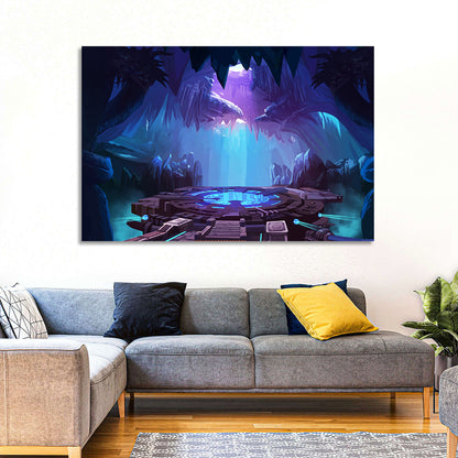 Alien Cave with Glowing Portal Wall Art