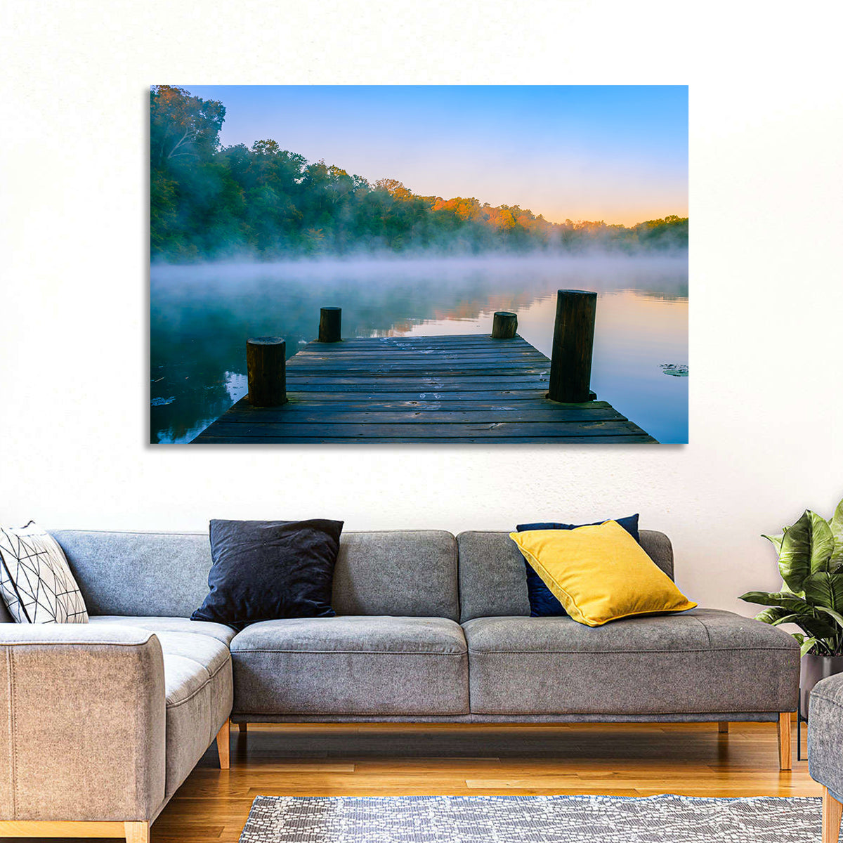 Misty Dock, Mt Saint Francis Wall Art